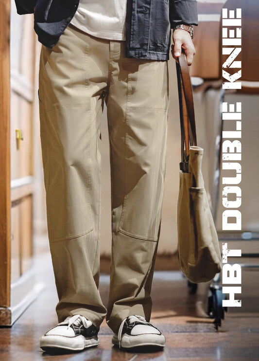 American Retro Double Knee Stitching Multi-Pocket Men's Trousers - Harmony Gallery