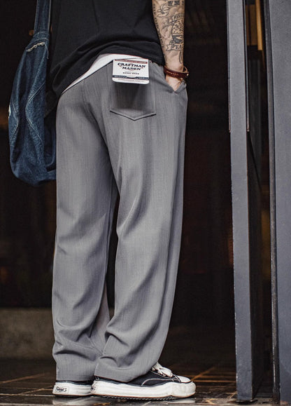 American Retro Casual Drape Clean Fit Old Money Commuter Men's Trousers - Harmony Gallery