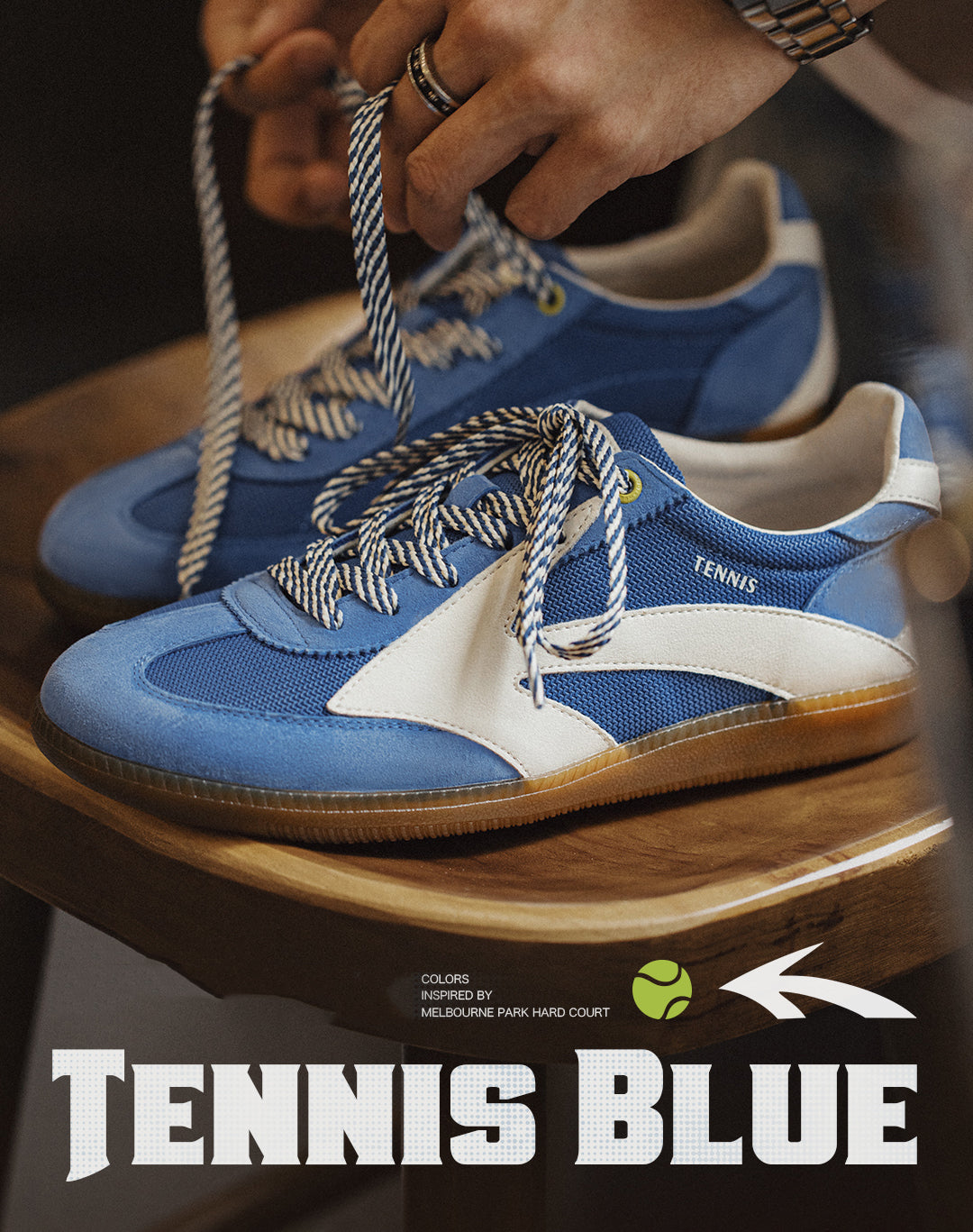 German Retro Sports Forrest Gump Mesh Polar Blue Breathable Men's Casual Shoes - Harmony Gallery