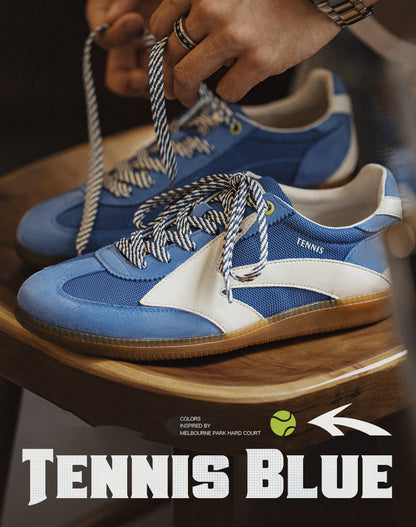 German Retro Sports Forrest Gump Mesh Polar Blue Breathable Men's Casual Shoes - Harmony Gallery