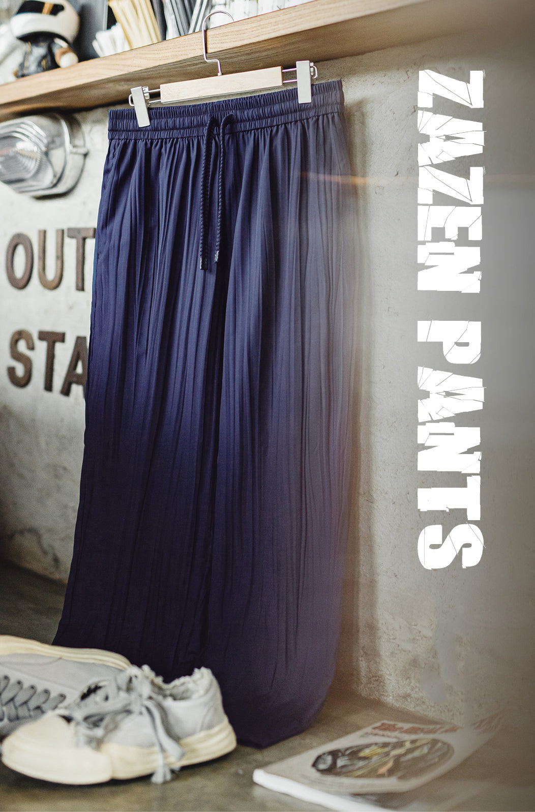 American Retro Pleated Meditation Light Breathable Drawstring Drape Men's Trousers - Harmony Gallery