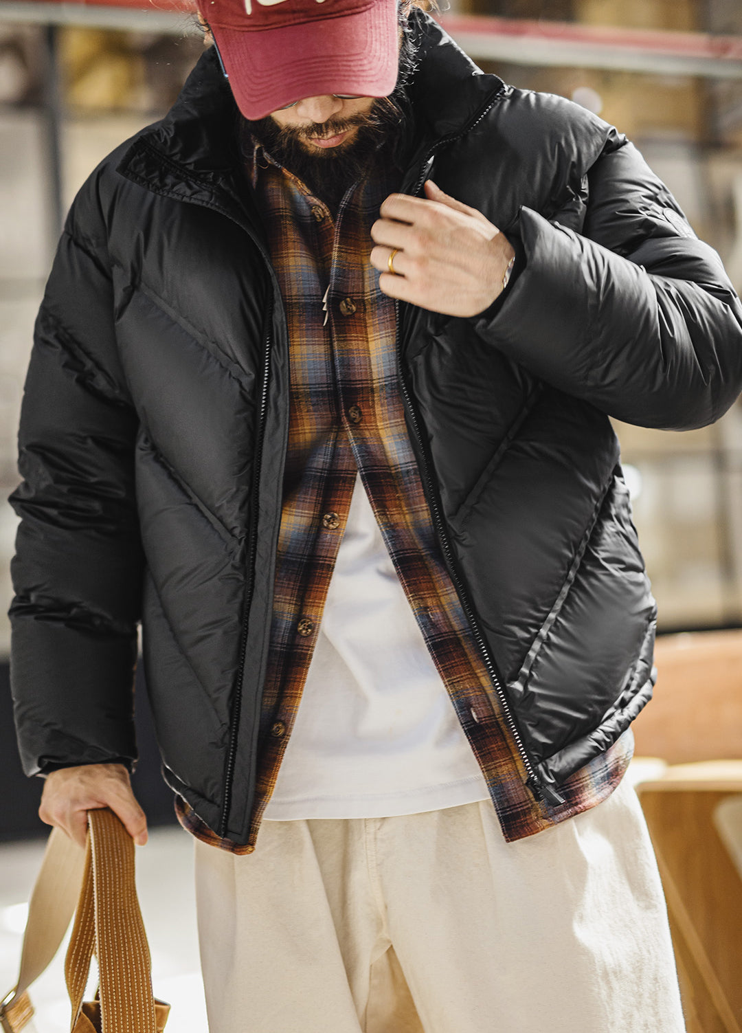 American Matte Short Sealed Bread Warm Outerwear Drill-Proof Men's Jacket