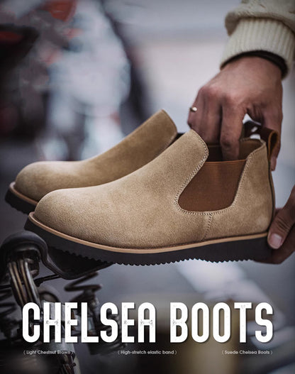 Chelsea Retro Winter One-Step Cow Suede Leather Men's Boot