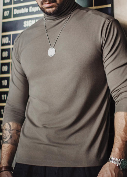 American Retro Bottoming Antibacterial Half-High Collar Thermal Men's Sweater - Harmony Gallery