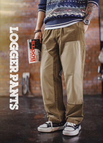 American Retro Knee Corduroy Logging Straight Leg Warm Daily Men's Trousers