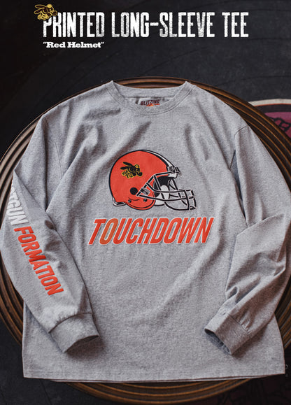 American Retro Embroidery Print Long-Sleeved Gray Pullover Men's Sweater - Harmony Gallery