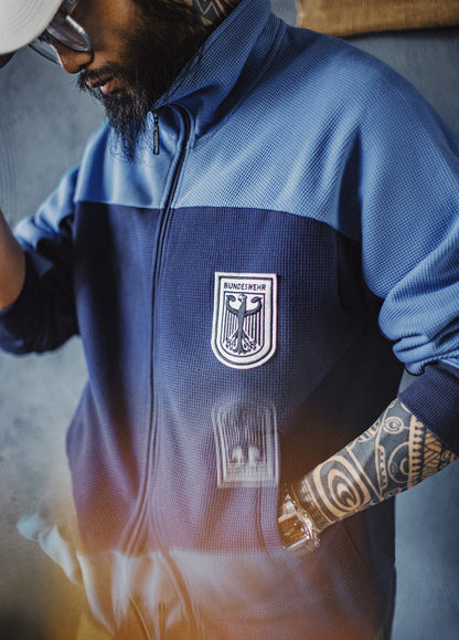 American Contrast Color Coach Waffle Training Suit Breathable Men's Jacket - Harmony Gallery