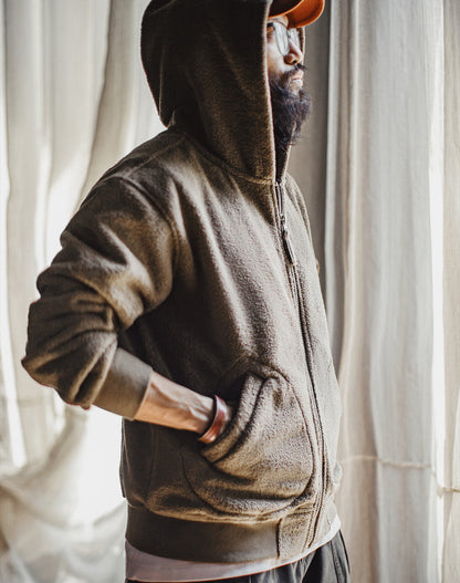 American Retro Fleece Cardigan Hoodie Thickened Warm Fleece Men's Jacket