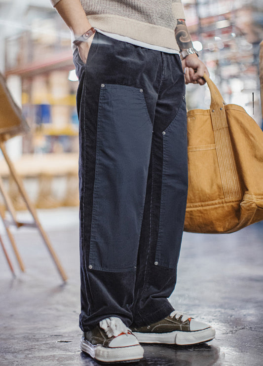 American Retro Knee Corduroy Logging Straight Leg Warm Daily Men's Trousers