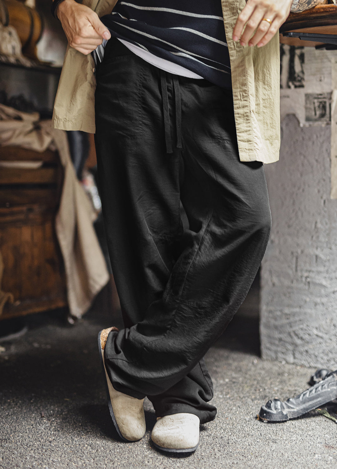 American Workwear Linen Beckham Thin And Draping Lyocell Tencel  Men's Trousers - Harmony Gallery