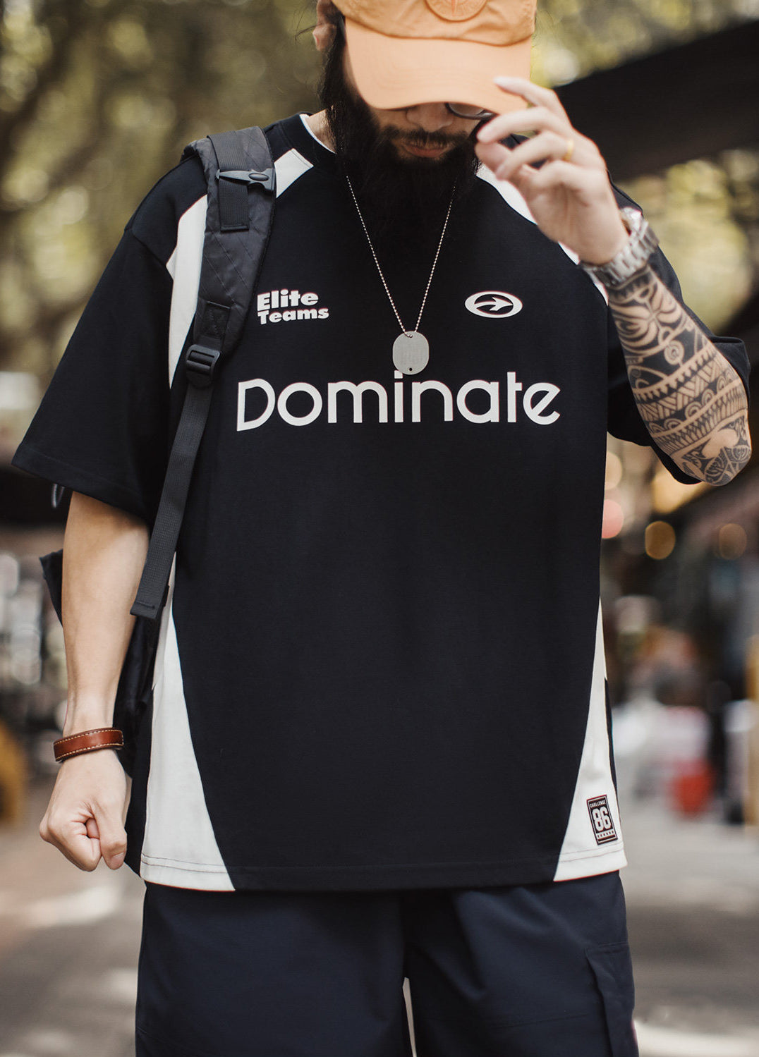 American Retro Sports Quick-Drying Patchwork Football Breathable Men's T-Shirt
