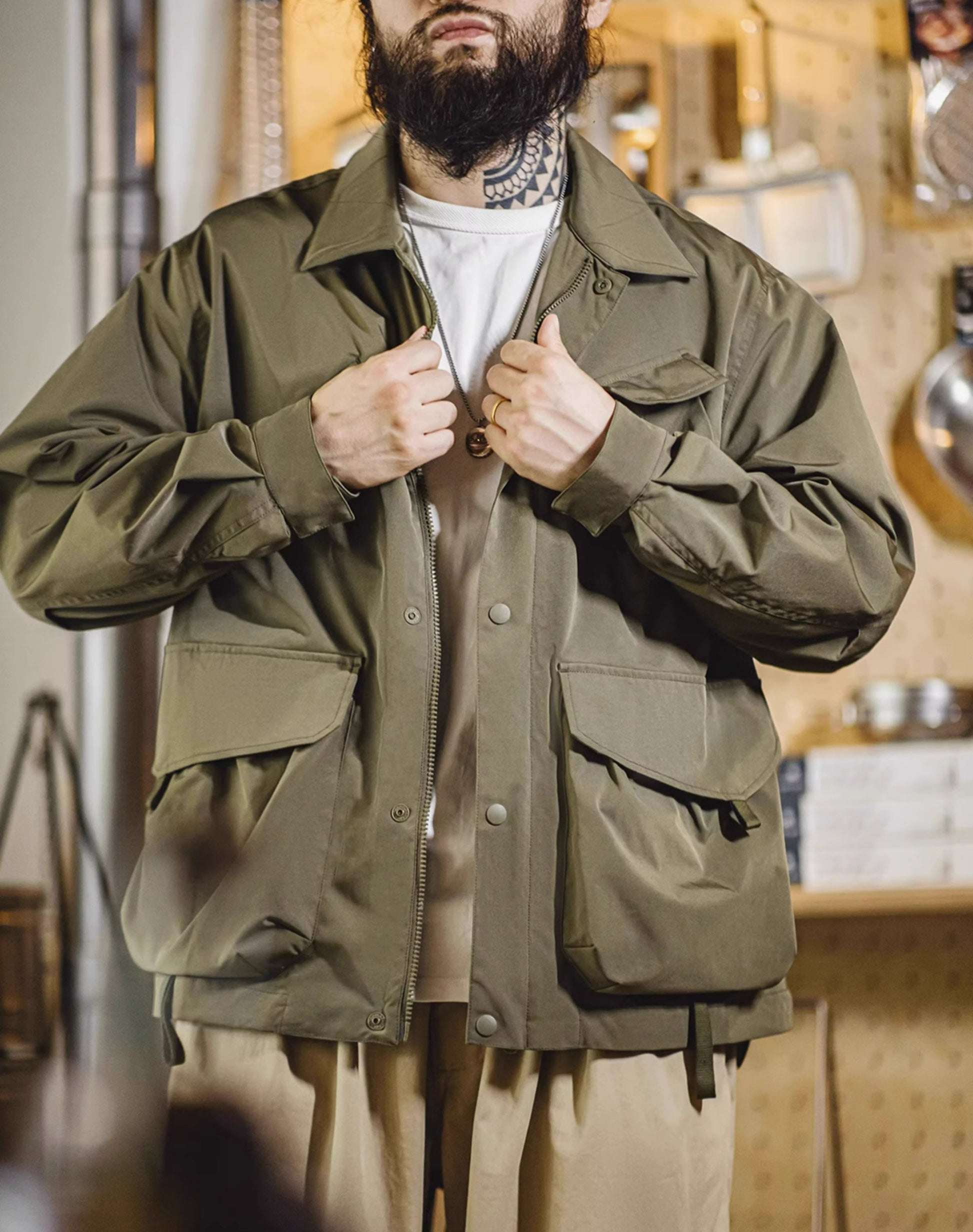 Urban Outdoor Casual Mountain Large Pocket Function Men's Jacket