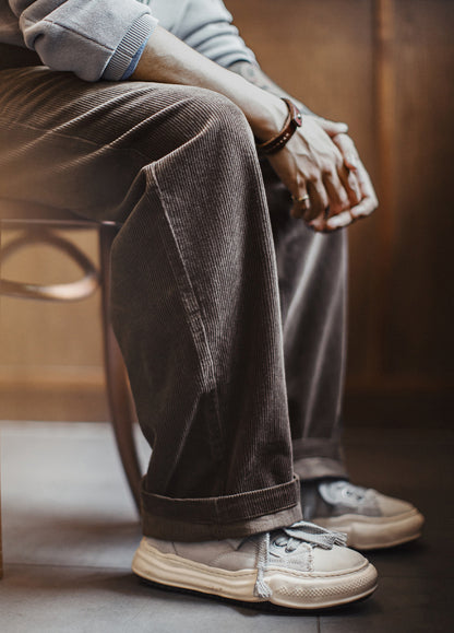 American Retro Corduroy Thickened Straight Leg Wide-Leg Daily Men's Trousers