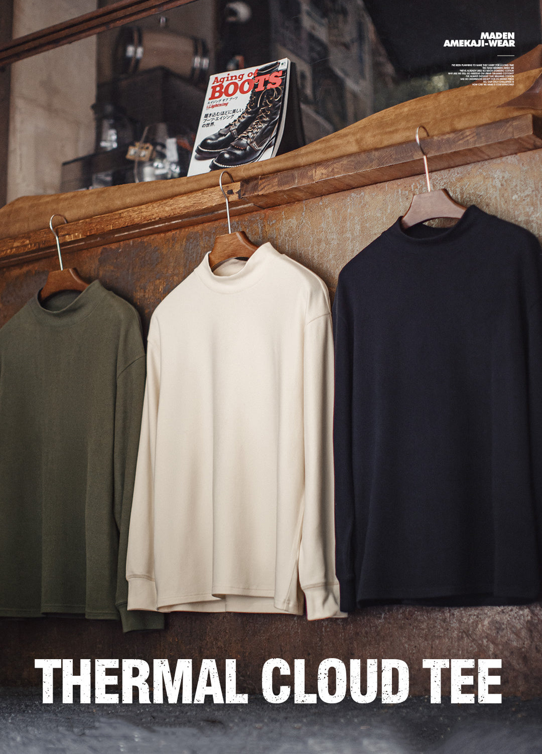 American Mock Neck Thermal Underwear Anti-Static Inner Layer Men's Sweater