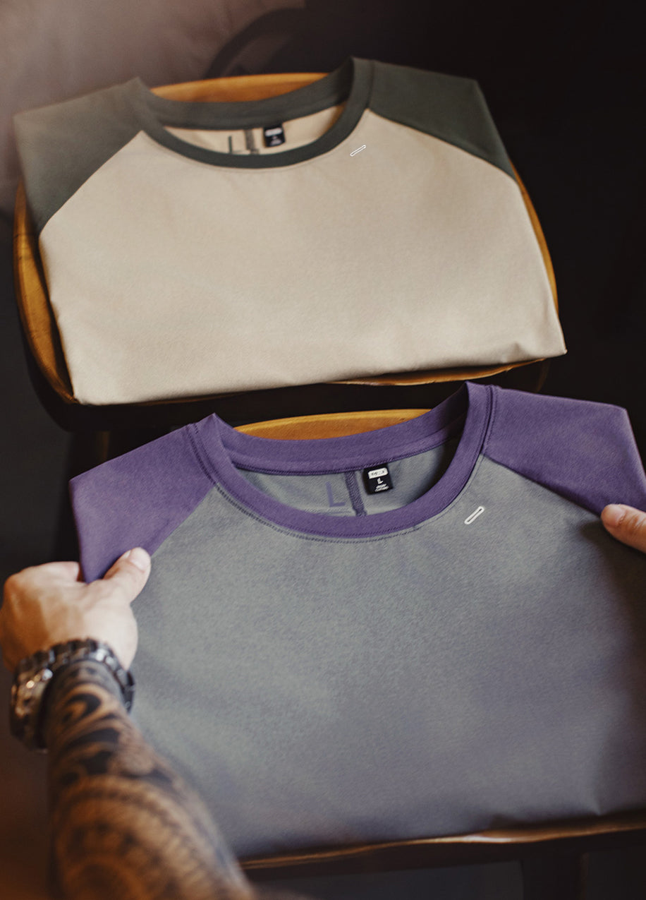 American Retro Contrast Color Cool Quick-Drying Sports Sunscreen Men's T-Shirt - Harmony Gallery