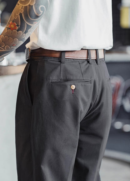 American Workwear Retro Chino Tapered Cotton Straight Men's Trousers