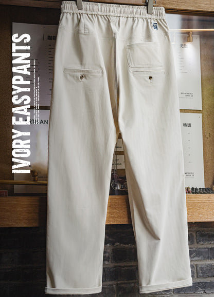 American Light Easy Pants Ivory White Commuter Loose Flow Men's Trousers - Harmony Gallery