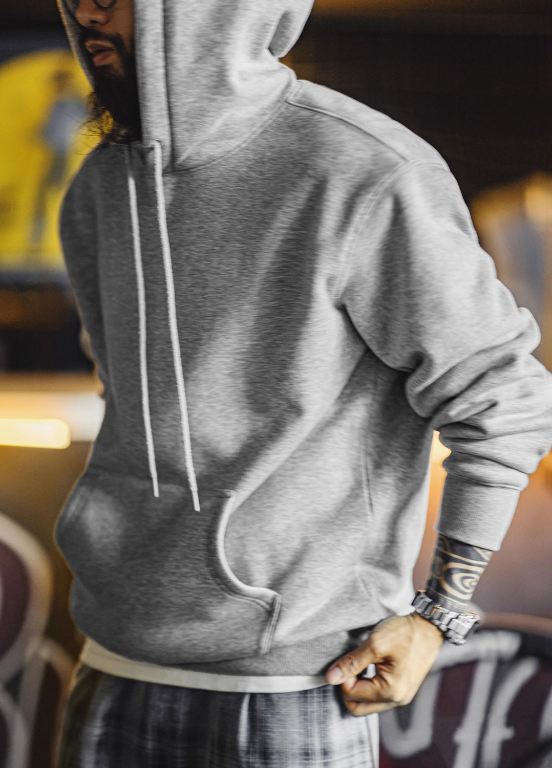 American Gray Rocky Plus Velvet Heavy Layered Pullover Men's Sweater - Harmony Gallery