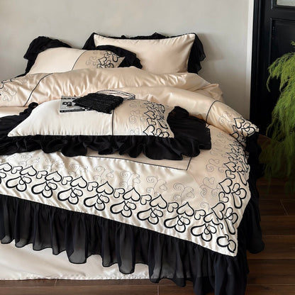 French Love Lace Cotton Four-Piece Heat Storage And Warmth Bed Set