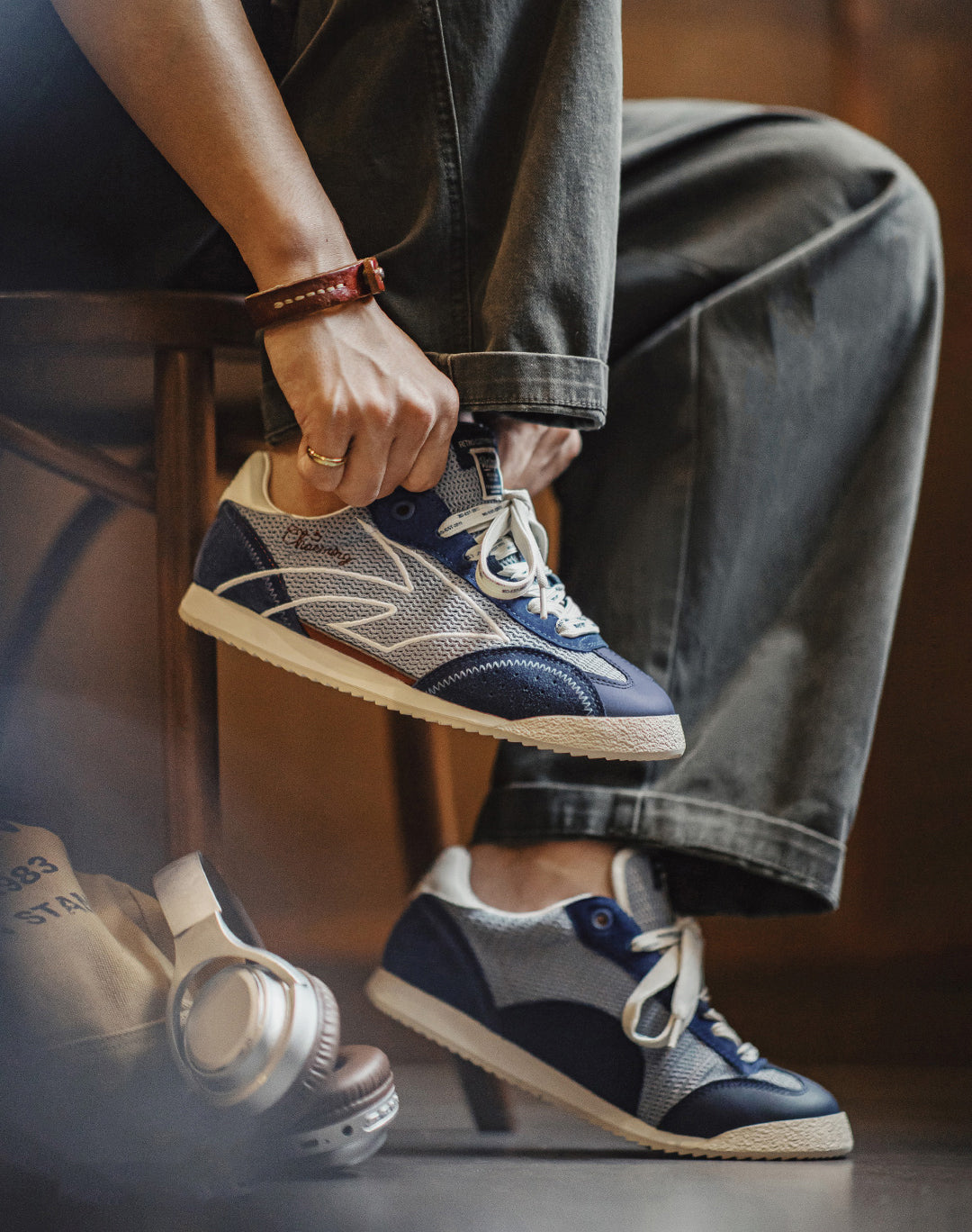 German Retro Forrest Gump Mesh Breathable Soft Sole Thin Men's Casual Shoes - Harmony Gallery