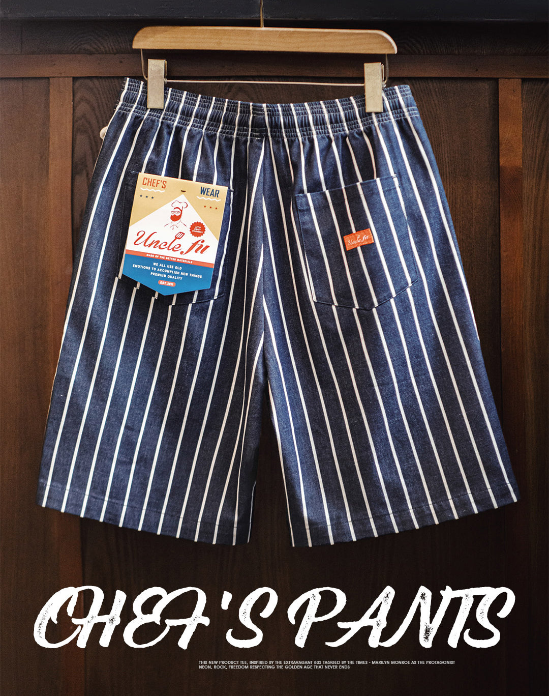 Amerikansk Retro Denim Lodret Chef Kontrastfarve Blended Herreshorts