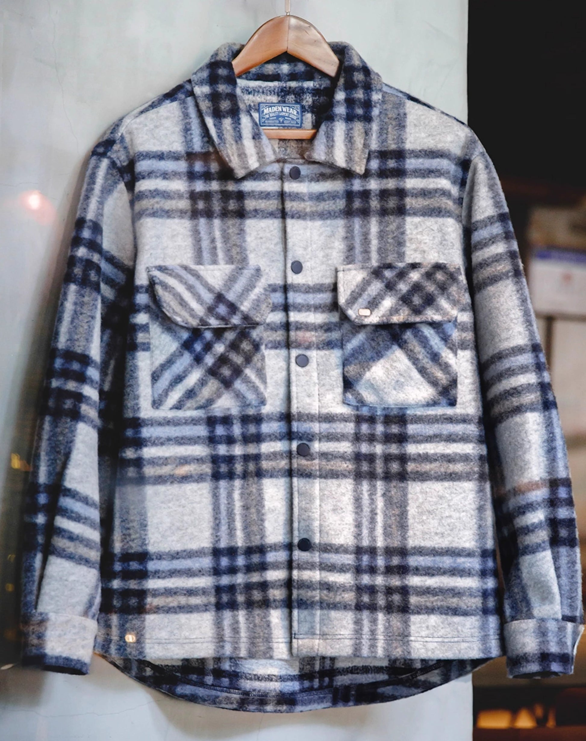 American Casual College Style Pattern Woolen Warm Men's Jacket - Harmony Gallery