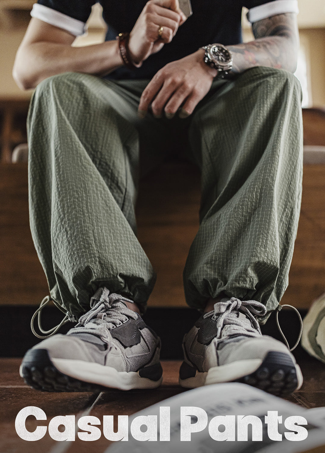 American Casual Seersucker Mountain Functional Thin Drawstring Men's Trousers - Harmony Gallery