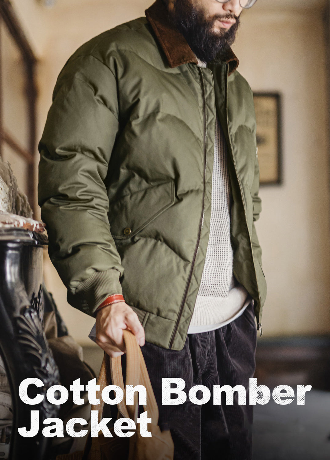 American Retro CWU 45 P Flight Short Warm Bomber Cotton-Padded Men's Jacket