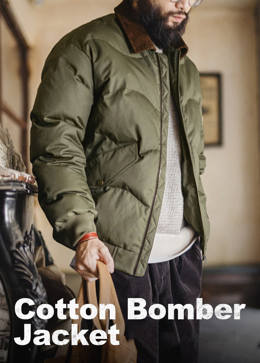 American Retro CWU 45 P Flight Short Warm Bomber Cotton-Padded Men's Jacket