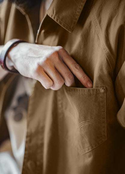 American Retro Printed Maillard Western Denim Pure Cotton Men's Shirt - Harmony Gallery