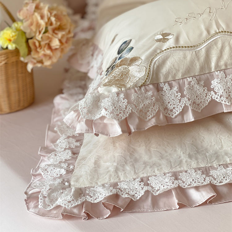 French Romantic Princess Cotton Four-Piece Pure Cotton Bed Set