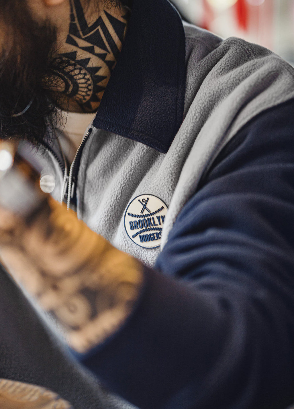 American Fleece College Contrasting Lepel Pullover Warm Men's Sweater - Harmony Gallery