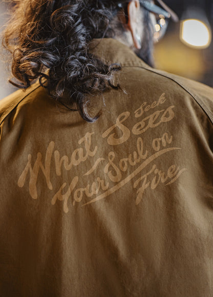 American Retro Printed Maillard Western Denim Pure Cotton Men's Shirt - Harmony Gallery