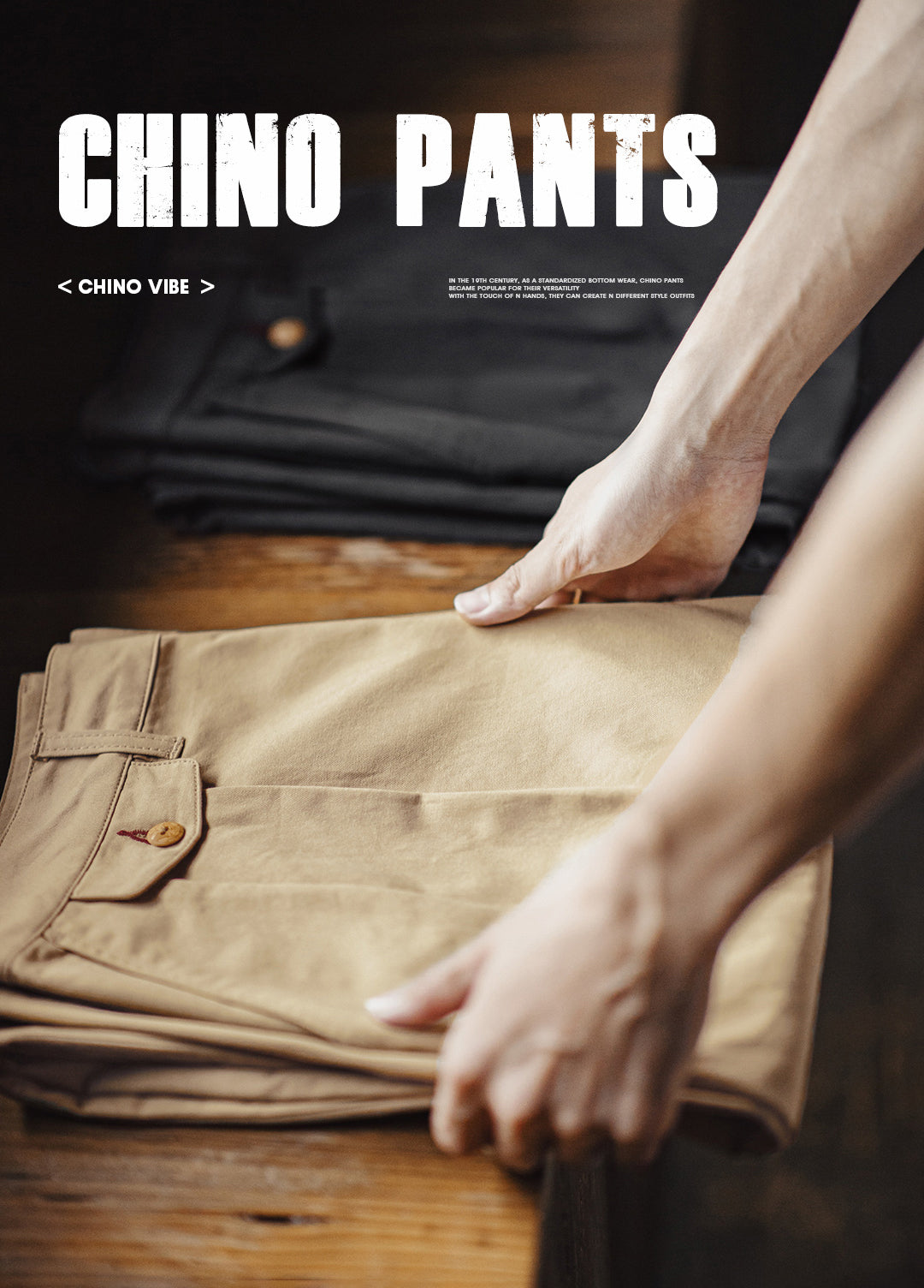 Pantalones Chinos Retro de Trabajo Americano Algodón Rectos y Entallados para Hombre