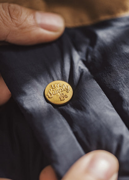 American Retro Color Block Fleece Collar Keep Warm Leisure Men's Jacket