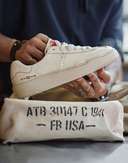 German Navajo Embroidered Heel Thick Bottom White Men's Casual Shoes - Harmony Gallery