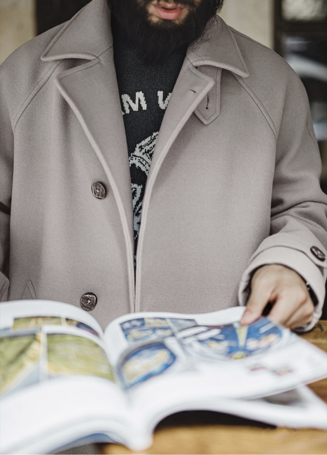 German Retro Mid-Length Oversized Outerwear Business And Leisure Men's Coat