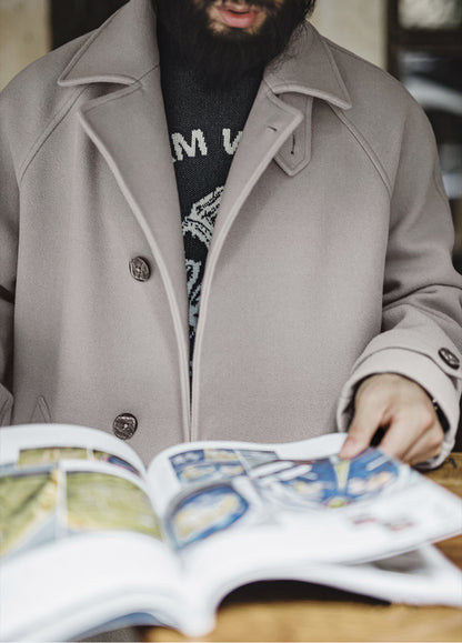 German Retro Mid-Length Oversized Outerwear Business And Leisure Men's Coat