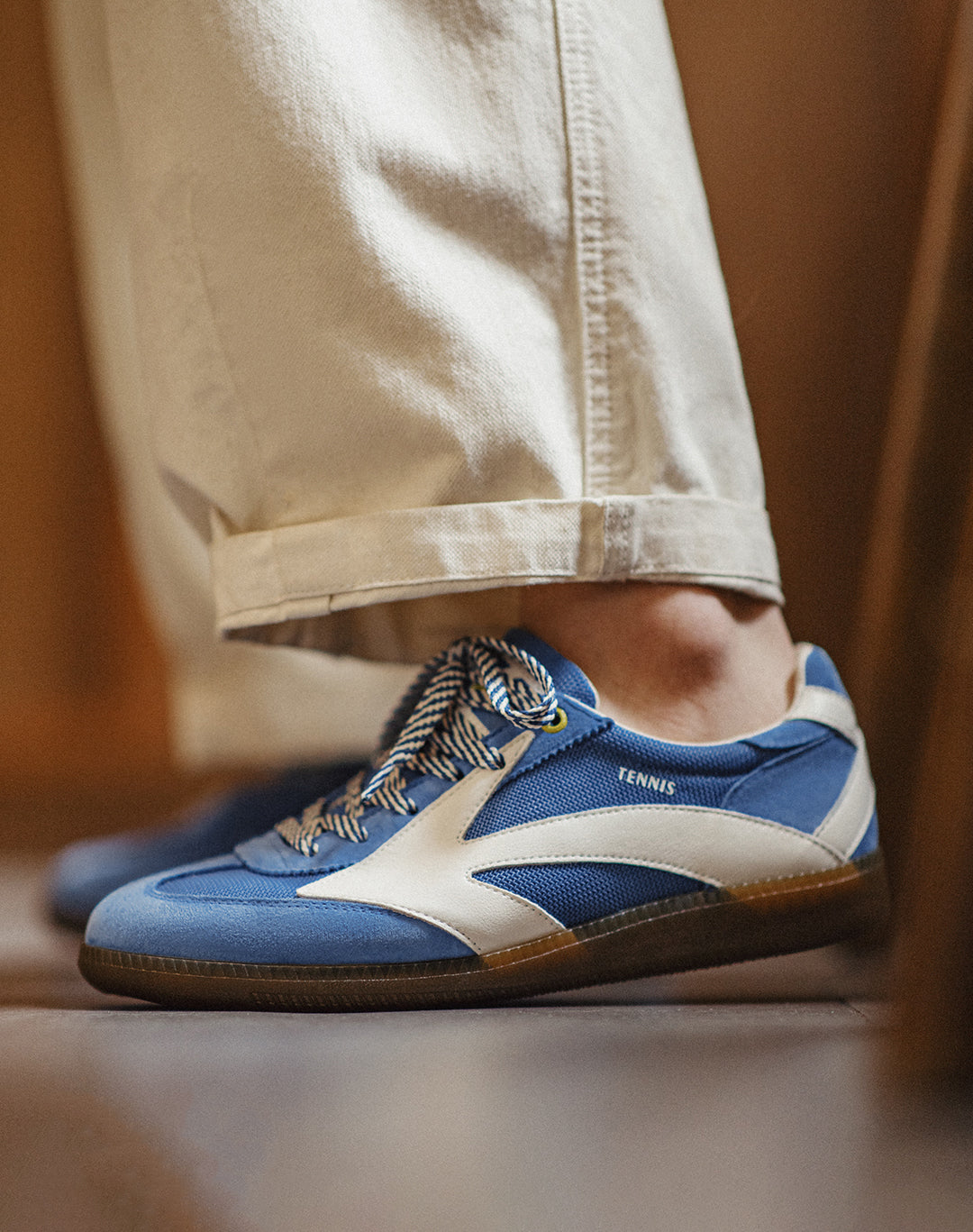 German Retro Sports Forrest Gump Mesh Polar Blue Breathable Men's Casual Shoes - Harmony Gallery