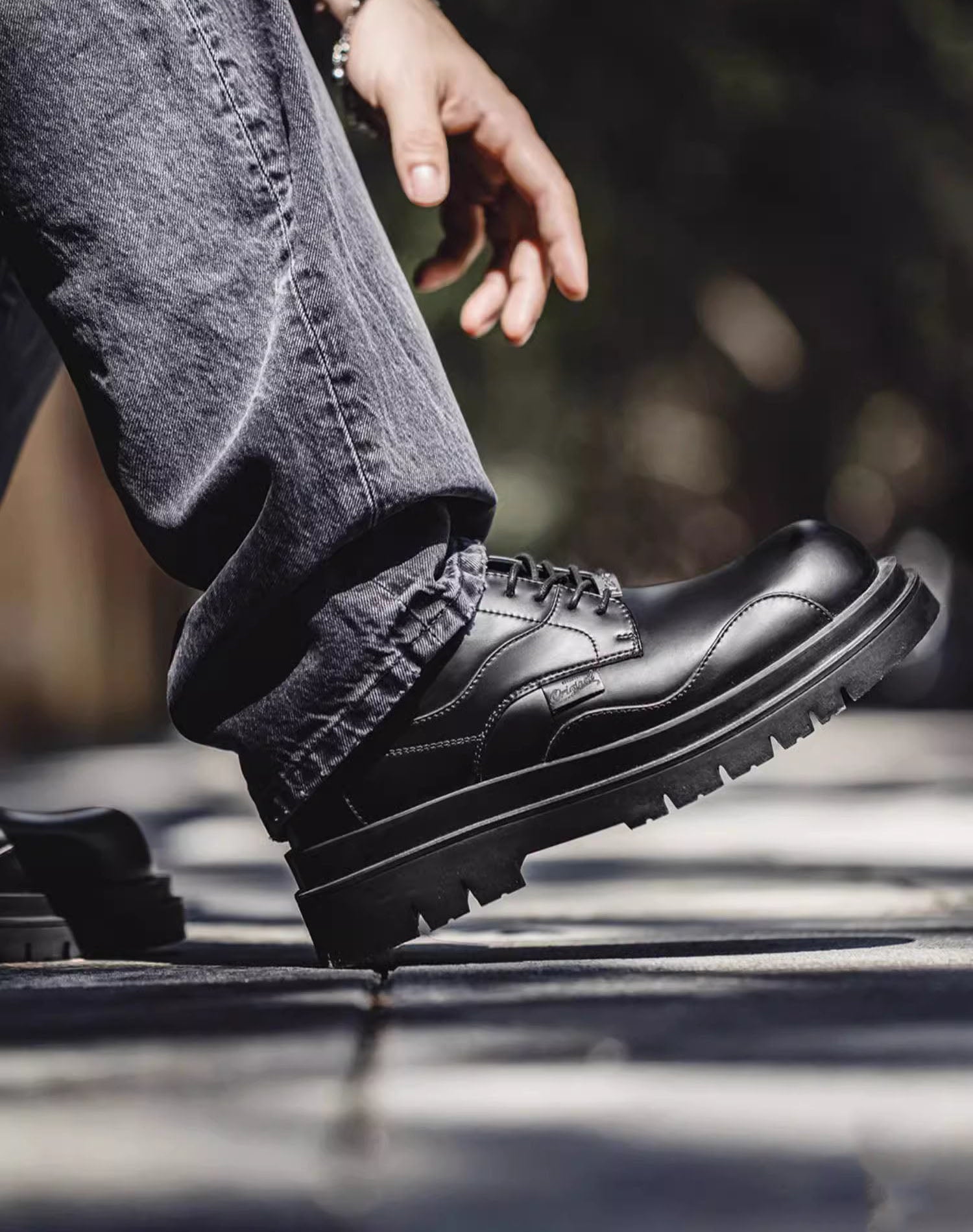 British Hippie Gentleman Derby Martin Work Leather Men's Dress Shoes