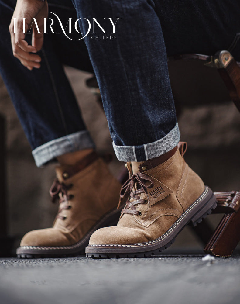 American Retro Winter Desert Suede Logging Men's Work Boot