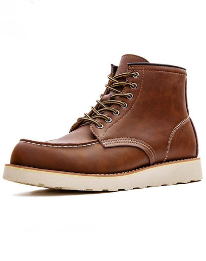 Middle-Cut Retro Tooling Motorcycle Men's Work Boot - Harmony Gallery