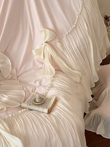 French Premium Double-Sided Warm Mattress Coral Fleece four-piece Bed Set