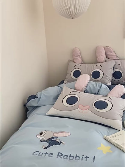 Good Night Disney Rabbit Police Cotton Washed Four-piece Bed Set