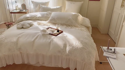 French Romantic Lace Princess Soft Cotton Four-Piece Bed Set