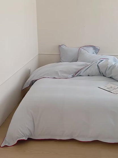 Nordic Solid Color Washed Four-Piece Pure Cotton Suitable For All Seasons Bed Set