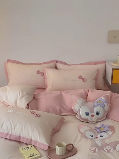 Good Night Disney Cartoon Washed Cotton Four-piece Bed Set