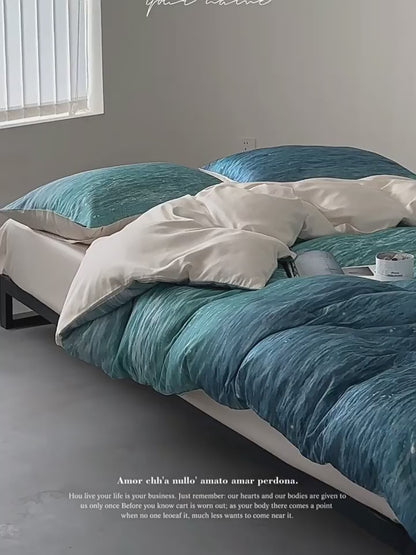 Light Luxury High-End The Legend Of The Blue Sea Tencel Four-Piece Ice Silk Bed Set