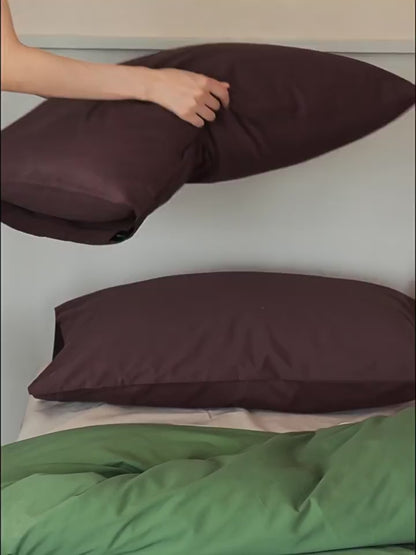 Minimalist Color-Blocked Warm Pure Cotton Thickened Brushed Four-Piece Bed Set