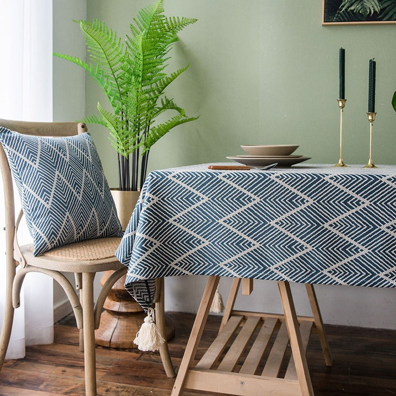 Cotton Linen Fresh Nordic Rectangular Coffee Tablecloths - Harmony Gallery